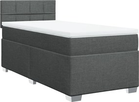 vidaXL sötétszürke szövet rugós ágy matraccal 90 x 200 cm