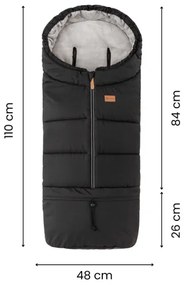 PETITE&MARS - SZETT Babakocsi bundazsák 3 az 1-ben JIBOT + babakocsi kézmelegítők világosszürke