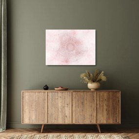 Üveg kép - Rózsaszín mandala (70x50 cm)