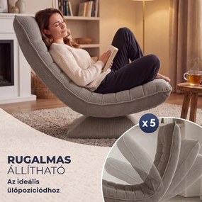 ABERDEEN CORD napozó fotel, bordázott huzat, 87×60×105 cm, szürkésbarna (taupe) Casaria