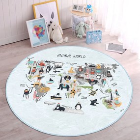 Világoskék gyerek szőnyeg ø 100 cm Comfort – Mila Home