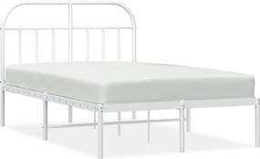 vidaXL fehér fém ágykeret fejtámlával 120 x 200 cm