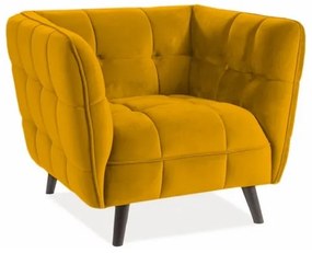 Castello Velvet fotel, sárga/fekete