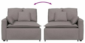 tópszínű moduláris kanapé karfás végmodul párnákkal 100 cm