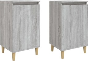 vidaXL 2 db szürke sonoma színű szerelt fa éjjeliszekrény 40x35x70 cm