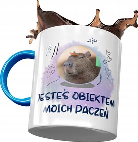 Kapibara Kék Bögre Születésnapra Ajándék Nyomtatott Fotóval