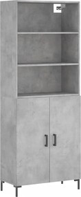 vidaXL betonszürke szerelt fa magasszekrény 69,5 x 34 x 180 cm