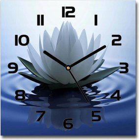 Modern lógó üveg falióra Vízi liliom 30x30