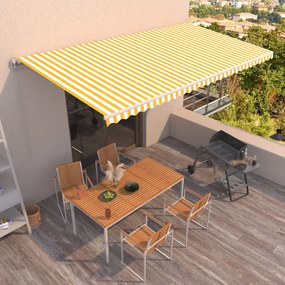 sárga és fehér kézi napellenző 600 x 350 cm