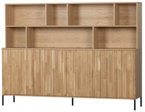 Natúr színű könyvespolc tölgyfa dekorral 200x150x44 cm Gravure – WOOOD