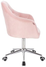 HR831K Púderrózsaszín Modern Velúr Szék Krómozott lábbal