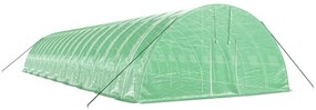 zöld acélvázas melegház 108 m² 18 x 6 x 2,85 m
