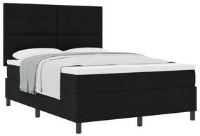 Box Spring Ágy Matraccal Fekete 140x200 cm Szövet