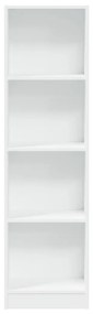 fehér szerelt fa könyvespolc 40 x 24 x 143 cm