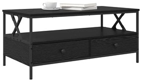 Dohányzóasztal with Drawer Musta tammi 100 x 51 x 45 cm Faanyag