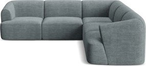 Sötétszürke kordbársony sarokkanapé Campi – Cosmopolitan Design