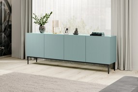 Nicole 200 cm komód - zsálya MDF / fekete lábak