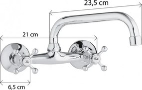 Erga Astro, falra szerelhető mosogató csaptelep 150mm, króm, ERG-YKA-BZ.ASTRO-CHR