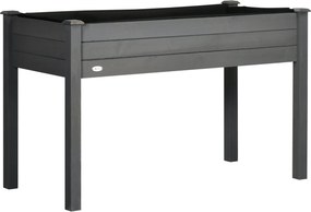 Outsunny Magasított Kertészládá dim. 123L x 57W x 76H cm Öntözőbetétekkel + Drainage Filc Szilárd Fenyőfából | Aosom
