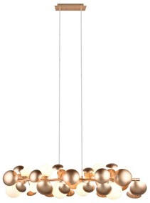 Fehér-aranyszínű függőlámpa üveg búrával Bubble – Trio Select