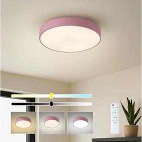 Brilagi - POOL dimmelhető LED mennyezeti lámpa, 36W, 230V, 3000-6000K, 30 cm, rózsaszín + távirányító