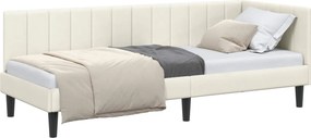 vidaXL Sarokágy keret fejtámlával Krém 80 cm x 200 cm Bársony