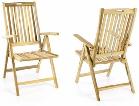 DIVERO Kerti szék összecsukható szett 2 db tíkfa