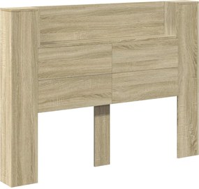 vidaXL LED-es Fejtámla Szekrény Sonoma 140 x 16,5 x 103,5 cm Faanyag