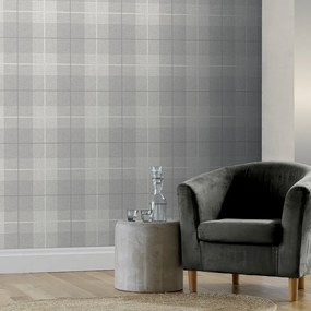 Arthouse Signature 1 Country Tartan szürke kockás vlies tapéta – 294901
