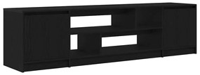 fekete tölgy színű szerelt fa TV-szekrény 188,5x41x50 cm
