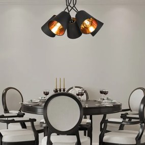 Csillár rúdon IRMA 5xE27/60W/230V fekete