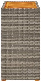 szürke polyrattan falapos kerti kisasztal 60x40x75 cm