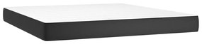 fekete műbőr rugós ágy matraccal 180 x 200 cm