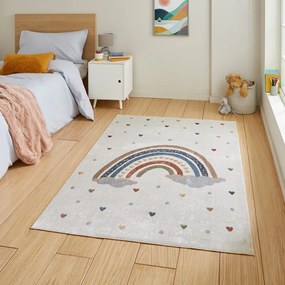 Krémszínű gyerek szőnyeg 120x170 cm Vida Rainbow – Think Rugs