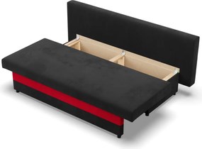 Sony kanapé, szövet anyag, bonell töltet, fekete - piros