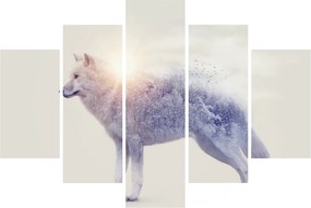Kép - Vad tájakat tükröző sarkvidéki farkas (150x105 cm)