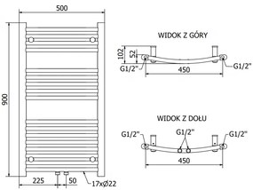 Mexen, Mexen Ares elektromos fűtés 900 x 500 mm, 300 W, króm - W102-0900-500-2300-01