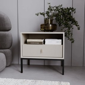 Éjjeliszekrény bordázott kivitelben, kasmír színben MARCOS