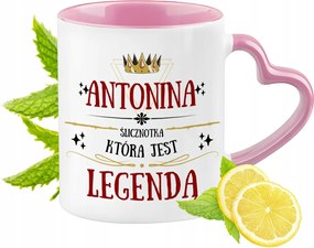 Antonina bögre Rózsaszín, szív alakú füllel Kávé ajándék