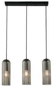 Nordlux - Kábellel függesztett MIELLA csillár 3xE27/25W/230V fekete/füstszínű