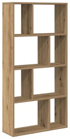 kézműves tölgy színű szerelt fa könyvespolc 60 x 20 x 120 cm