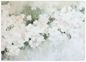 Üveg kép - Fehér virág absztrakció (70x50 cm)