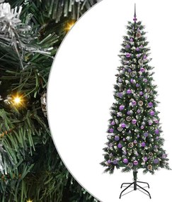 vidaXL Mű karácsonyfa 300 LED-del Zöld 240 cm PVC és Műanyag és Acél