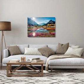 Kép - Jasna-tó, Gozd Martuljek, Júliai-Alpok, Szlovénia (üvegen) (70x50 cm)