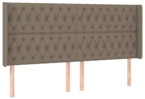 tópszínű szövet LED-es fejtámla 203x16x118/128 cm