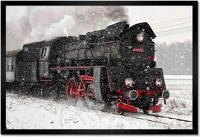 Poszterek keretben 60x40 Mozdony Ol49-59 Hó