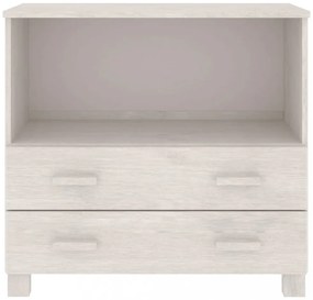 HAMAR fehér tömör fenyőfa tálalószekrény 85 x 35 x 80 cm