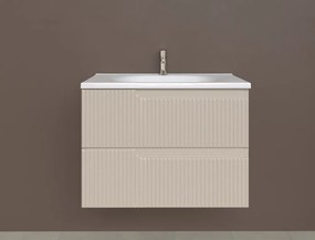 Piramida EURIDIKA fali fürdőszobabútor - műmárvány mosdóval -2 fiókos - PINO BÉZS - 75 x 48 x 53 cm