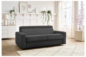 Sötétszürke kordbársony kinyitható kanapé 215 cm Monaco – Bobochic Paris