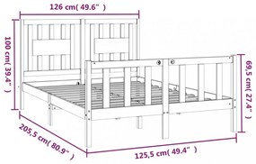 fehér tömör fenyőfa ágykeret fejtámlával 120 x 200 cm